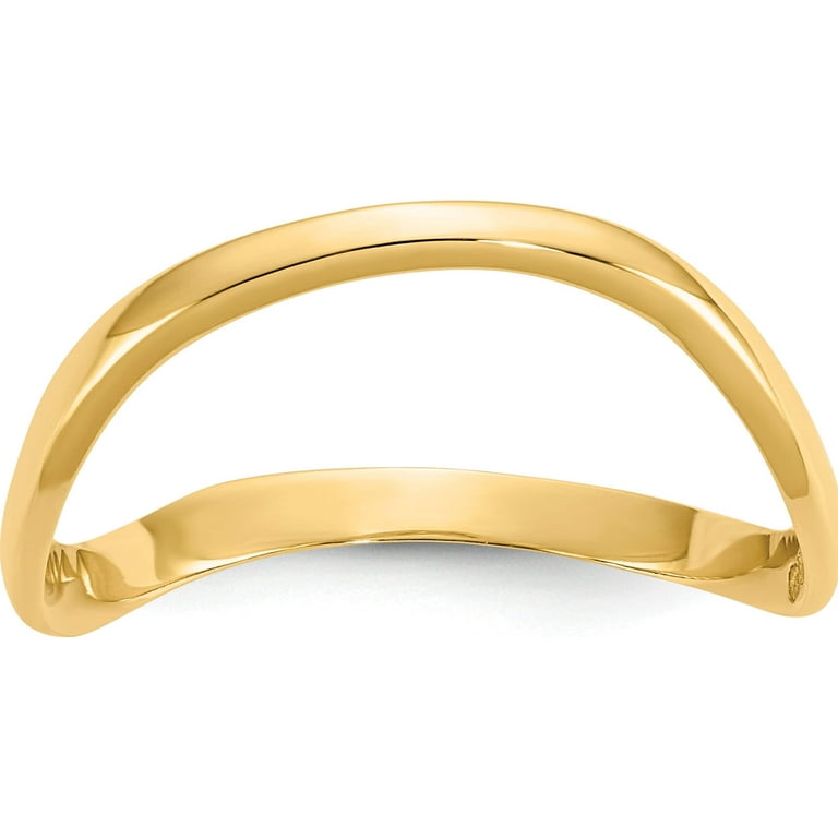 14K Yellow Gold Wave Fashion Thumb Ring Size 9 Made In Peru