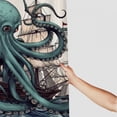 thumbnail image 3 of Creowell  Nautical Octopus Shower Curtain Funny Fun Kraken Monster Ocean Anime Pirate Sea Life Monster Cool Sailboat ShipPolyester Fabric Waterproof 69x72, 3 of 7