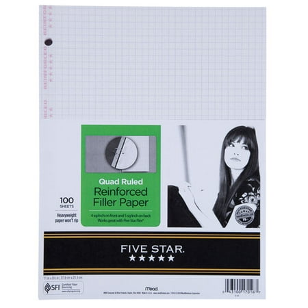 five star reinforced filler quad paper walmart com