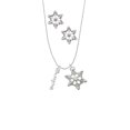 thumbnail image 2 of Delight Jewelry Silvertone Small hope Script Silver tone Snowflake Charm Necklace and Stud Earrings, 2 of 4