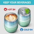 thumbnail image 4 of 12oz Stemless Wine Tumblers Green and Grey Abstract Art Artwork Vacuum Insulated Stainless Steel Travel Tumbler Cups Mug with Lid and Straw for Champaign,Cocktail,Beer with Cleaning Brush, 4 of 5