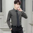 thumbnail image 3 of Camisa de vestir para hombre, camisa formal roja de oficina, camisas de negocios para hombres, estilo coreano con cuello estético, nueva oferta, ropa popular, redes sociales, 3 of 5