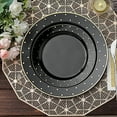 thumbnail image 2 of 10 Black 10" Round Plastic Dessert Plates Gold Dotted Rim Party Events Supplies, 2 of 6