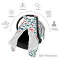 thumbnail image 3 of Car Seat Cover Baby, Colorful Shark Baby Car Seat Cover for Baby Boys Girls Newborn , Infant Car Seat Canopy Cover Nursing Breastfeeding Cover Warm Blanket, 3 of 7