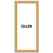 12x29 Frame Gold Rustic Solid Wood Picture Frame | 1.25 Inch Wide Moulding | Rustique Gold