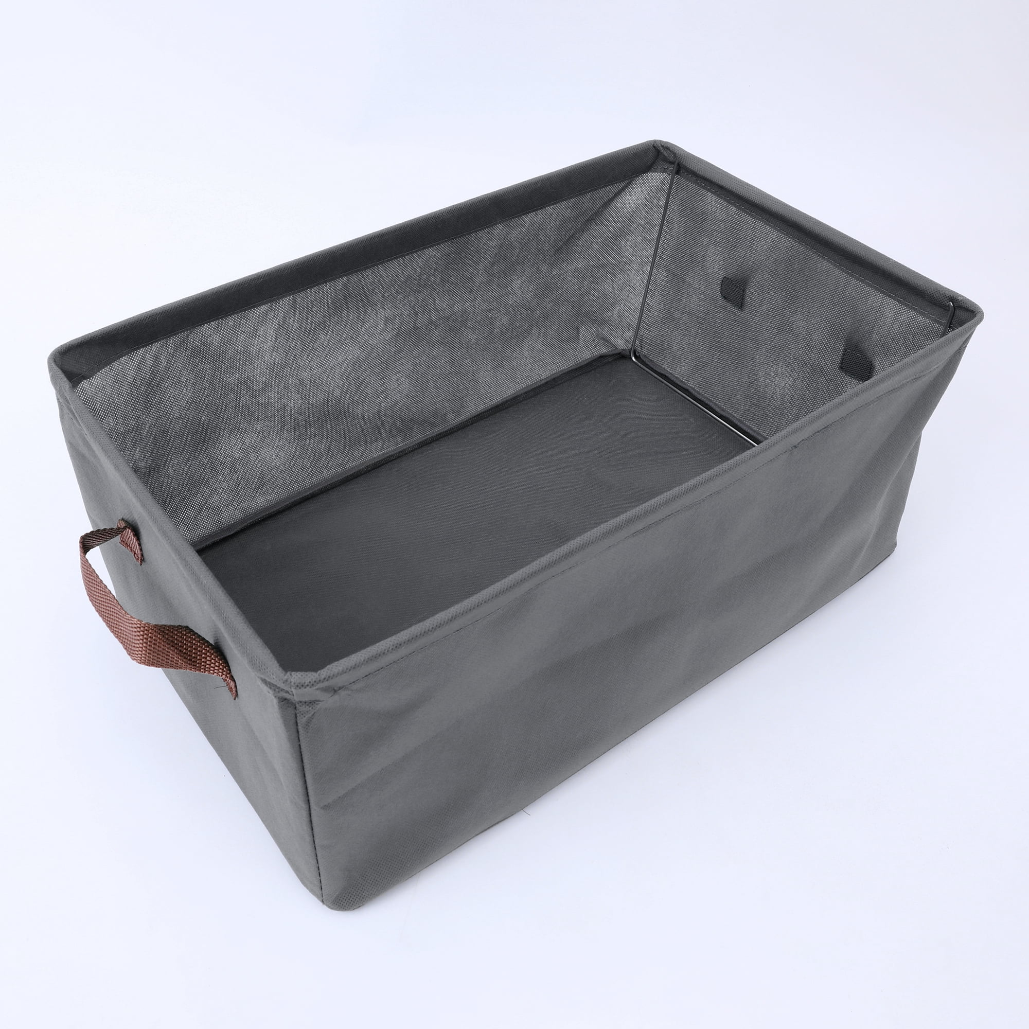 Unique Bargains Fabric Storage Cube Bin for Shelves Collapsible Storage Basket 1 Pcs Grey