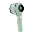 thumbnail image 3 of Quitapelusas eléctrico, afeitadora de telas multiusos, capacidad de pelusa de 130ml, eliminador de pelusas recargable con 6 hojas para ropa de cama y , Verde Macarena Removedor eléctrico, 3 of 8
