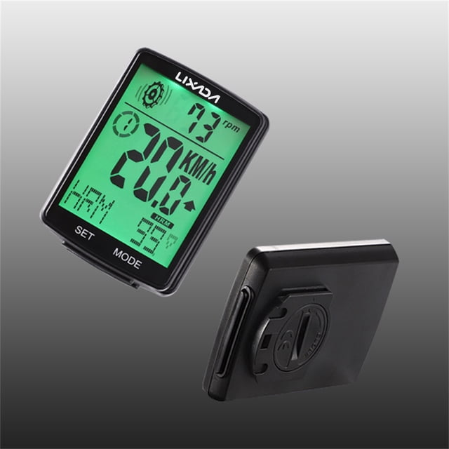 Bike Computer LIXADA 3 in 1 Wireless Bike Computer Multi Functional LCD Screen Computer with Heart Rate Sensor Mountain Bike Speedometer IPX7 Waterproof Cycling Measurable Stopwatch