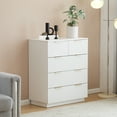 thumbnail image 2 of UBesGoo Fluted 5 Drawers Dresser Large Modern Chest of Drawers Dresser TV Stand, Drawer Organizer Cabinet for Living Room, Hallway, White, 2 of 9