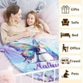 thumbnail image 3 of Custom Monogram Blanket from Your Name, Personalized Initial Letter Blanket for Girls Women Kids Butterfly Lovers, 40 x 30 Inches Fuzzy Purple Flannel Throw Blanket for Sofa Office Trip Camping, 3 of 6