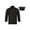 Black, variant on Aislor Men Classic Kitchen Coat with Hat Long Sleeve Double Button Chef Shirt Canteen Bakery Uniform Red M