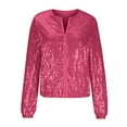 thumbnail image 5 of UVEASISHA Sequin Jackets for Women Casual Sparkly Bomber Jacket Zip Up Cardigans Trendy Concert Tops Hot Pink XL, 5 of 8