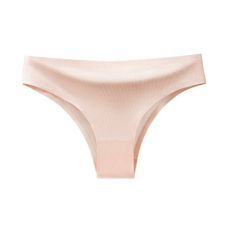 Pavied Seamless Underwear for Women Panties for Women Women Ice Silk Underwear Sports Fitness Low Waist Seamless T Pants Solid Color Underwear No Show Underwear Womens Underwear B 3XL
