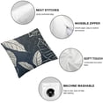 thumbnail image 6 of BANET Modern Zippered Throw Pillow Covers Home Decorative Pattern Pillowcases Square Cushion Cover for , Sofa, or LSYXLSY Inch (Navy Leaves) 22x22in, 6 of 7