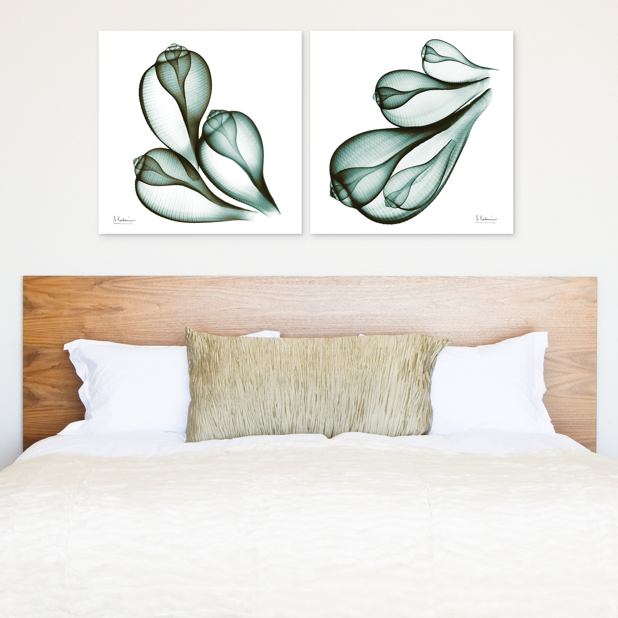 Empire Art Direct Coastal Serenity I & II Frameless Free Floating Tempered Glass Panel Graphic Wall Art, 24" x 24" each, Ready to Hang