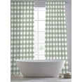 thumbnail image 4 of Sage Green Sheer Curtains 96 inches Long 2 Panels Set Buffalo Plaid Tiers Sheers Rod Pocket Small Window Short Curtains for Kitchen Cafe, Each 52" W x 96" L, 4 of 7