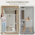 thumbnail image 7 of Pet Gate with Cat Door,Domipet 55.1 inch Extra Tall Dog Gate,29.5''-40.6''Wide Gate Pressure Mounted Full Door Pet Gate for Doorway Stairs,White, 7 of 7