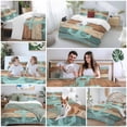 thumbnail image 6 of Turquoise Anchor Bedding 3 Piece Duvet Cover Set California King, Nautical Brown Green Retro Wood Grain Soft Microfiber Comforter Cover with Zipper Closure & Pillowcases, FadeResistant Quilt Cover, 6 of 9