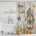 thumbnail image 3 of Easter Rabbits Shower Curtain, Waterproof Shower Curtains for Bathroom, Watercolor Flowers Eggs Butterflies Spring Beige Washable Fabric Bathtub Curtain Set Bath Decor with 12 Hooks Stall 36"x72", 3 of 8