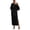 Black, variant on Women One Shoulder Long Dress, Solid Color Tie Waist Side Split Dress, Casual Party Long Sleeve Maxi Dress for Summer