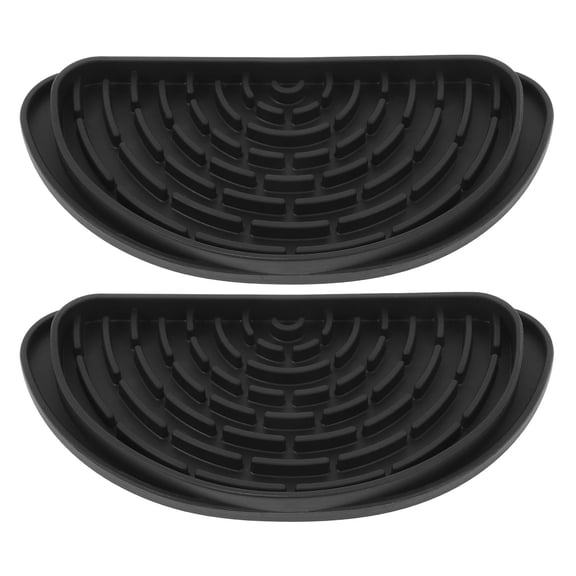 LEORX 2pcs Silicone Refrigerator Drip Catcher Tray Black Water Beverage Tray
