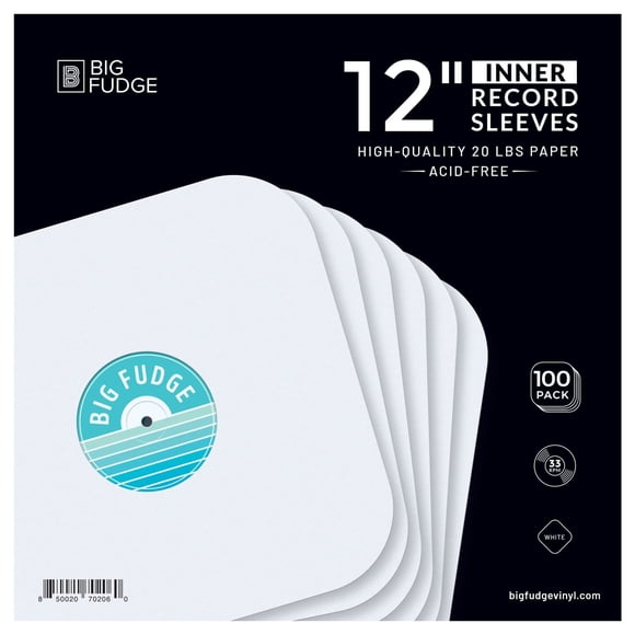 Big Fudge Vinyl Sleeves Inner - Vinyl Record Sleeves for 12 inch Records - Set of 25 - Clear 3-Ply LP Album Covers with Anti Stat