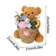 thumbnail image 5 of Knitted Flower Teddy Bear Bouquet, Handmade Artificial Flowers Gift, Home Decor for Anniversary Valentine's Day(Pink), 5 of 6