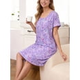 thumbnail image 5 of DAKIMOE Cotton Nightgowns for Women Soft Cotton Short Sleeve Night Shirts Womens Print Sleep Shirts Loose Comfy Pajamas Sleepwear, 5 of 7