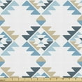 thumbnail image 1 of Geometric Fabric by the Yard, Tribal Motifs Formed Triangles in Continuous Style Cold Soft Colors, Decorative Upholstery Fabric for Sofas and Home Accents, Pale Sepia Slate Blue by Ambesonne, 1 of 5