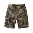 thumbnail image 2 of HOWPAY Mens Cargo Shorts Casual Relaxed Fit Elastic Waist Cargo Pants Camo Print Multiple Pockets Outdoor Lightweight Hiking Shorts Camouflage 28, 2 of 3