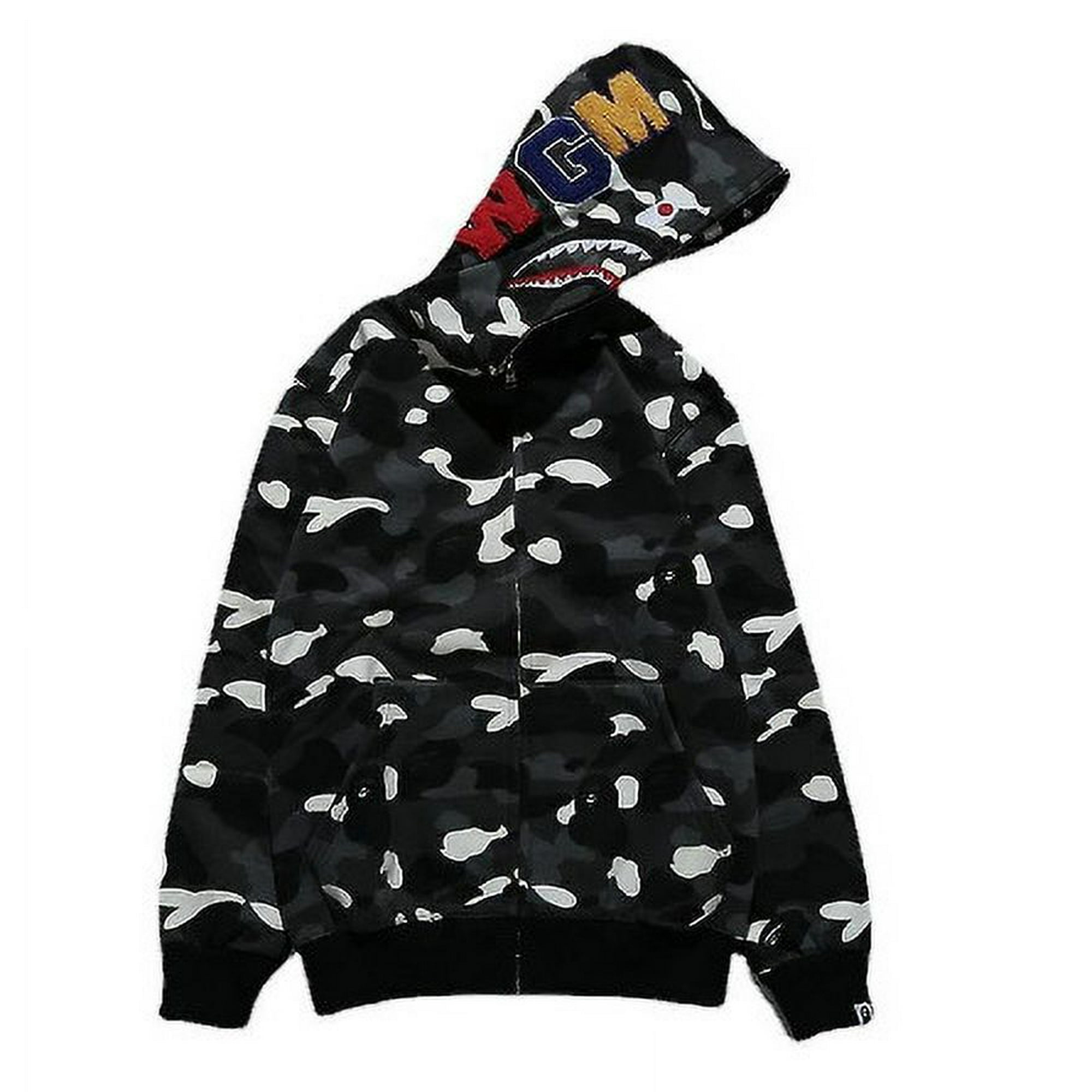 Shark Hoodie 3D Camouflage Bape Hoodie Shark Dress Pullover Unisex Loose Casual Sports Jacket Youyoupin Walmart