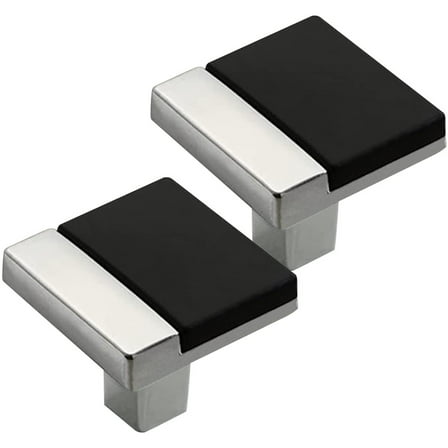 HEMOTON  2 Pcs Replacement Furniture Pulls Cabinets Handle Closet Handles Silver Black