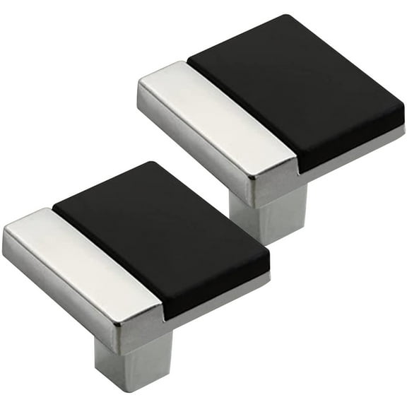 HEMOTON  2 Pcs Replacement Furniture Pulls Cabinets Handle Closet Handles Silver Black