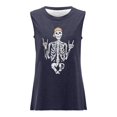 thumbnail image 6 of Trendfront Womens Skull Graphic Tops Figure Print Sleeveless Crewneck Casual Loose Fit Tank Tee Trendy Fashion T Shirts Daily Clothes, 6 of 6