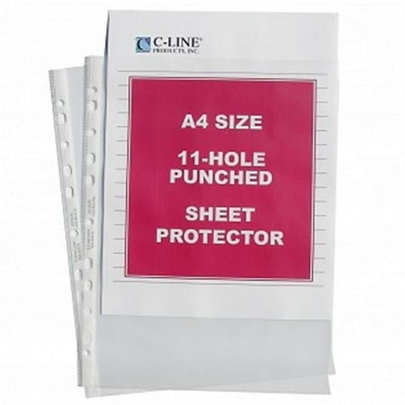 C-Line Products 08037 A4 Size Standard Weight Polypropylene Sheet Protector, Clear