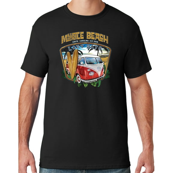 Mens LAZY DAYS MYRTLE BEACH South Carolina T-shirt, 4XL Black