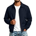 thumbnail image 2 of Windbreaker Jackets for Men Casual Golf Jacket Lightweight Water Resistant Coat Jacket with Pocket Full Zip Collared Daily Wear Navy S, 2 of 7