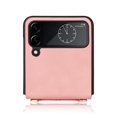 thumbnail image 4 of SaniMore for Samsung Galaxy Z Flip 4 (6.7" 2022) Phone Case, Retro PU Leather + Crossbody Lanyard, Shockproof Anti-fall Slim, Durable Wear-resistant Folding Shell for Galaxy Z Flip 4, Pink, 4 of 8