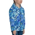 thumbnail image 5 of Kdxio Vibrant Blue Floral Pattern Kids Boys Girls Zip Up Hoodie 3D Printed Hooded Sweatshirt Hoody Coat with Pocket 7-12 Y-Medium, 5 of 6