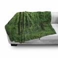 thumbnail image 3 of Nature Soft Flannel Fleece Blanket, Green Forest Spring with Trees and Bushes Idyllic Rural Scenery Foliage Fresh Eco Picture, Cozy Plush for Indoor and Outdoor Use, 60" x 80", Green, by Ambesonne, 3 of 6