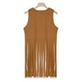 thumbnail image 6 of Neewe Women's Tassel Sleeveless Vest 70s Hippie Faux Suede Fringe Jacket Cardigan, 6 of 7