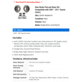 thumbnail image 2 of Rear Brake Pad and Rotor Kit - Compatible with 2007 - 2011 Toyota Camry - HQ Brakes, 2 of 2