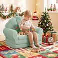 thumbnail image 4 of Costway Fold-out Kids Sofa 2-in-1 Convertible Toddler Couch & Lounger with Non-slip Base Green, 4 of 10