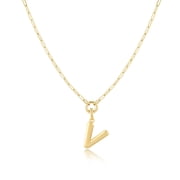 Jewelry Atelier Gold-Filled Initial Necklace for Women – Layered Initial Necklace with A-Z Pendant – 14k Gold-Filled Paperclip Chain– Cute Layered Gold Choker – Gold Jewelry for Women