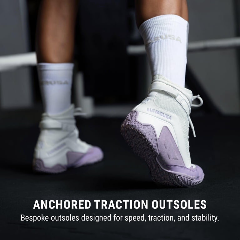 Hayabusa Talon Mens/Womens Boxing High-Top Shoes purple and white 8 $160 Hayabusa Talon Boxing Shoes for Men and Women Lace Up  main image 3