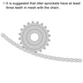 thumbnail image 5 of Uxcell Idler Sprocket, 6mm Bore 3/8" Pitch 14 Tooth, Carbon Steel with Insert Bearing, 5 of 6