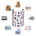 thumbnail image 3 of Lsque Sailing Marine Travel pattern Laundry Hamper Basket, Tall Woven Rope Hamper Basket for Clothes, Lightweight Storage Basket, Collapsible Waterproof-Small, 3 of 8
