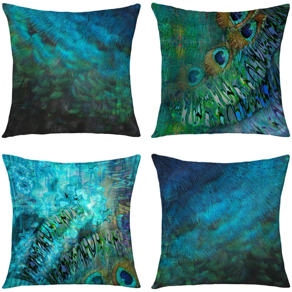 Aqua Turquoise Bright Throw Pillows Yellow Green Colourful Scatter Cushions 