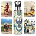 thumbnail image 7 of Yayeee 20oz Insulated Water Bottle Double Wall Stainless Steel with Flip Straw Lid, Green Animals Pattern, 7 of 7