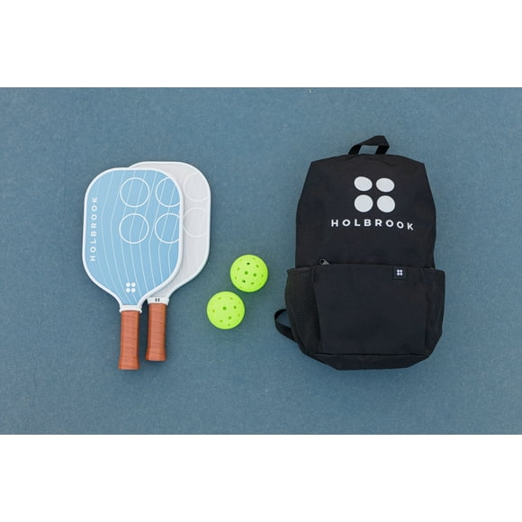 Holbrook Wave 2 Pickleball Set | Includes 2 Fiberglass Paddles, 2 Outdoor Balls, and Carry Backpack for All Skill Levels